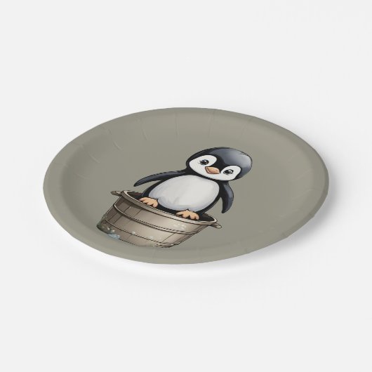 Peppy Penguin Pappteller (Schrägansicht)