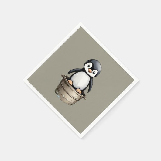 Peppy Penguin Serviette (Ecke)