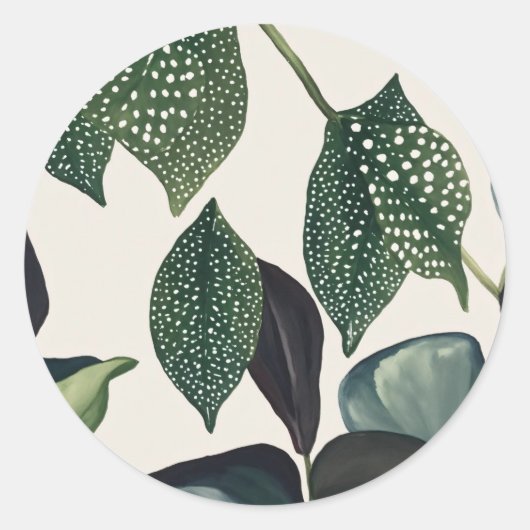 "Peppy Peperomias: Die Natur mit Polka vereinen Runder Aufkleber (Vorderseite)