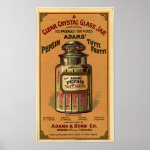 Pepsin Tutti Frutti Gum-1897 Poster