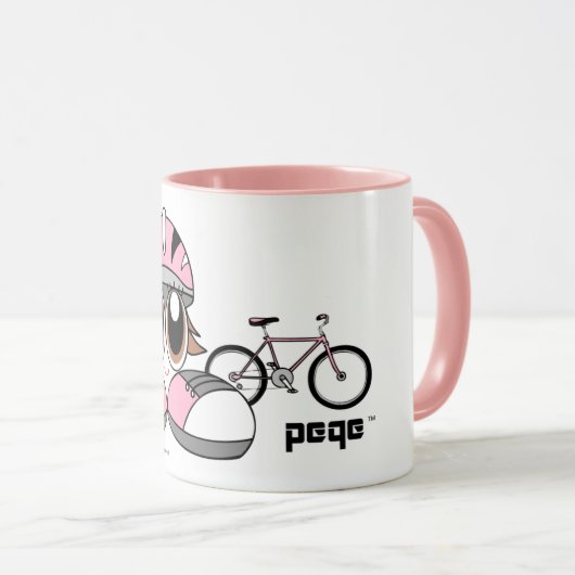 Peqe Radfahrer-Mädchen Tasse (VorderseiteRechts)