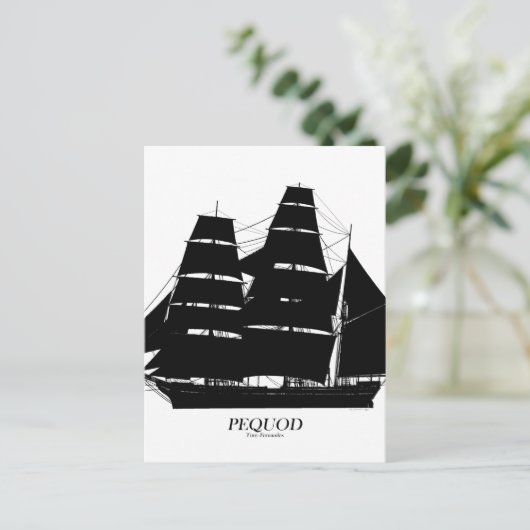 Pequedship Black Design Postkarte (Stehend Vorderseite)