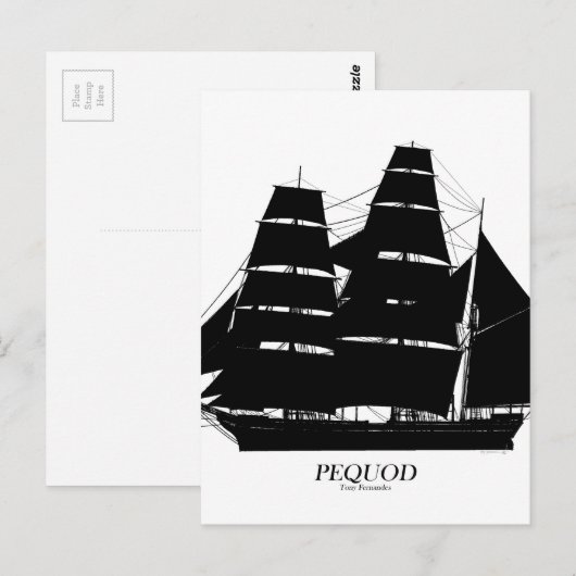 Pequedship Black Design Postkarte (Vorne/Hinten)