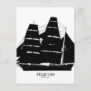 Pequedship Black Design Postkarte