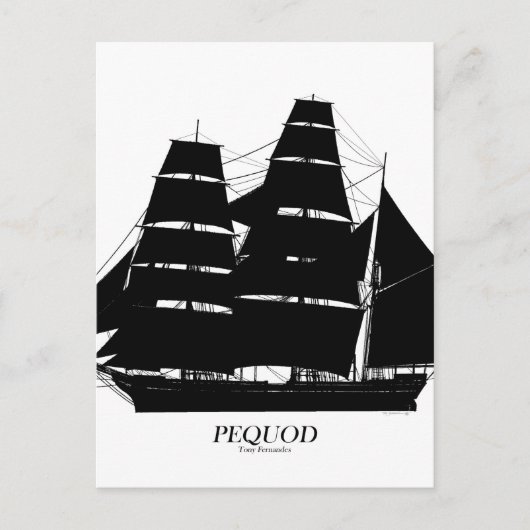 Pequedship Black Design Postkarte (Vorderseite)