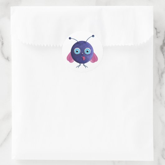 Pequeño monstruito runder aufkleber (Tasche)