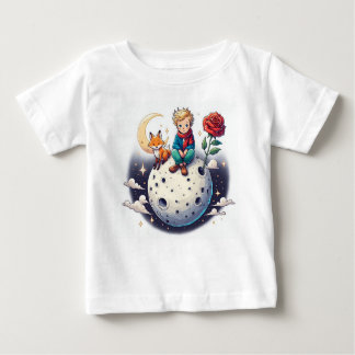 Pequeno Príncipe sentado na lua Baby T-shirt