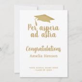 Per aspera ad astra Latin Congrat Graduation Cap Karte (Vorderseite)