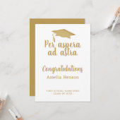 Per aspera ad astra Latin Congrat Graduation Cap Karte (Vorderseite/Rückseite Beispiel)