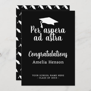 Per aspera ad astra Latin Congrat Graduation Cap Karte