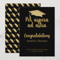 Per aspera ad astra Latin Congrat Graduation Cap