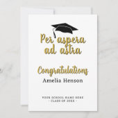 Per aspera ad astra Latin Congrat Graduation Cap Karte (Vorderseite)