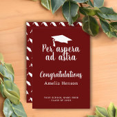 Per aspera ad astra Latin Congrat Graduation Cap Karte