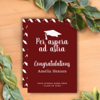 Per aspera ad astra Latin Congrat Graduation Cap