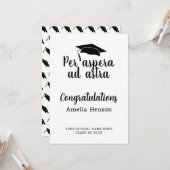 Per aspera ad astra Latin Congrat Graduation Cap Karte (Vorderseite/Rückseite Beispiel)