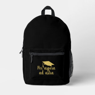 Per aspera ad astra Latin Quote Abschluss Bedruckter Rucksack