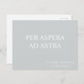 Per Aspera Ad Astra Latin Quote Postcard - Grau Postkarte (Vorne/Hinten)