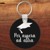 Per aspera ad astra Latin Zitat Black Abschluss Schlüsselanhänger (Vorderseite)