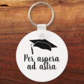Per aspera ad astra Latin Zitat Black Abschluss Schlüsselanhänger (Vorderseite)
