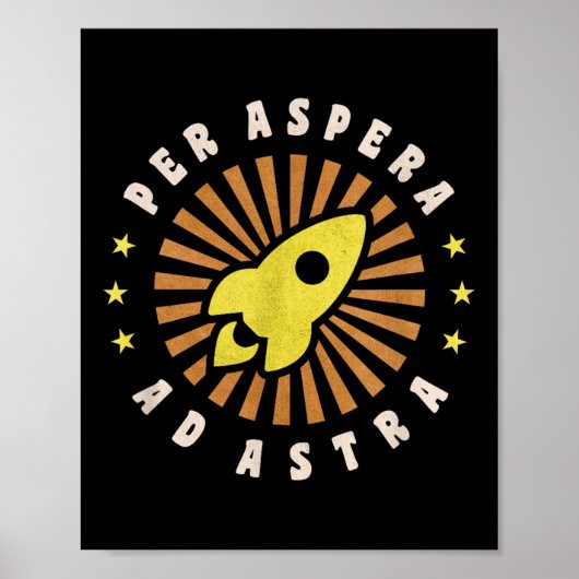 Per Aspera Ad Astra Philosophy Stars Poster (Vorne)