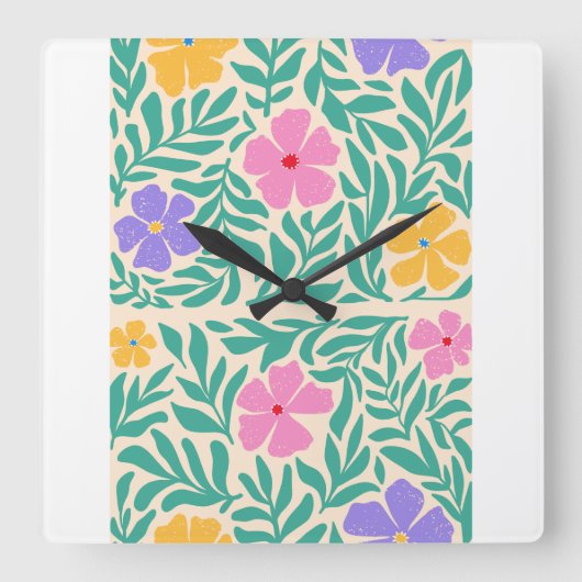  Per clocks  logo flawrs   Quadratische Wanduhr (Vorderseite)