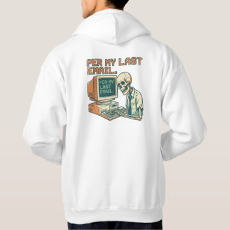 Per E-Mail Vorgestern | Lustiges Skelett 90er Retr Hoodie