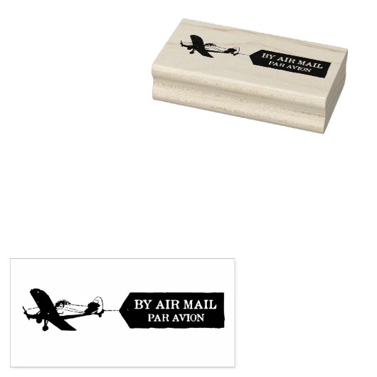 per Luftpost - Kautschuk-Briefmarke Gummistempel (Stempel)