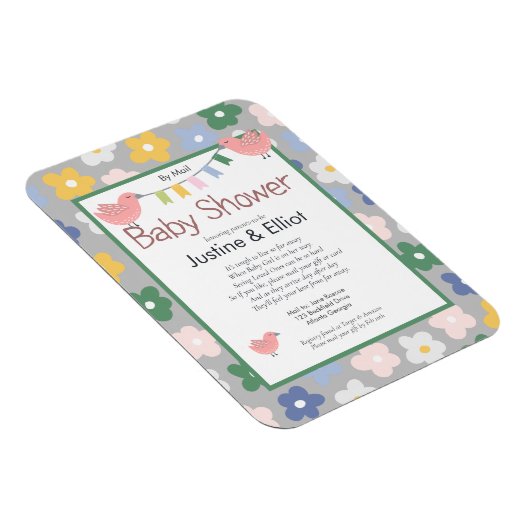 per Mail Blume und Vogelgrippe Kinderdusche Magnet (Rechte Seite)