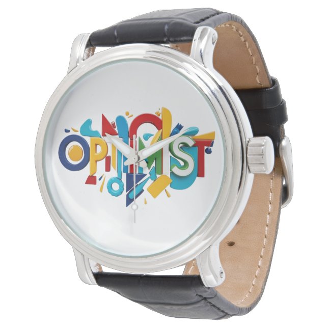 Per Watch Optimist buntes Geschenk, Paar Geschenk Armbanduhr (Schrägansicht)