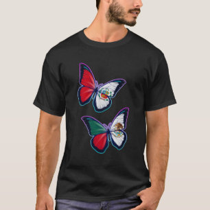 Perãº und Mexiko Bicultural Roots Butterfly Versio T-Shirt