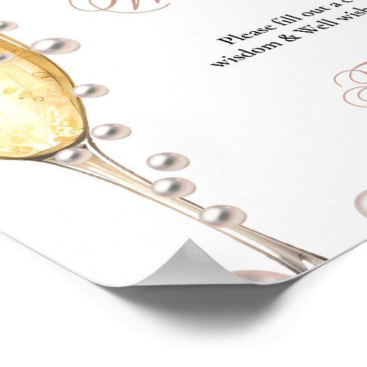 Perals & Prosecco Brautparty Perle der Weisheit Poster (Ecke)