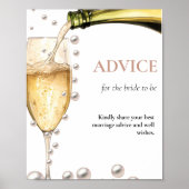 Perals & Prosecco Brautparty Perlmutt Unterschrift Poster (Vorne)