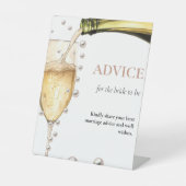 Perals & Prosecco Brautparty Perlmutt Unterschrift Sockelschild (Vorderseite)