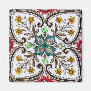 Peranakan-Blumenfliesen Magnet