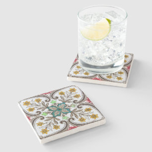Peranakan-Blumenmuster Steinuntersetzer