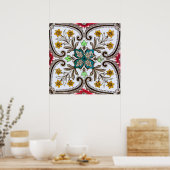 Peranakan Floral Tiles Poster (Küche)