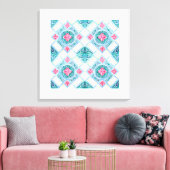 Peranakan Geometric Tile Aquamarin Leinwanddruck (Insitu (Wohnzimmer))