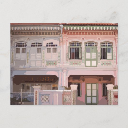 Peranakan Shophouses Postcard Postkarte (Vorderseite)