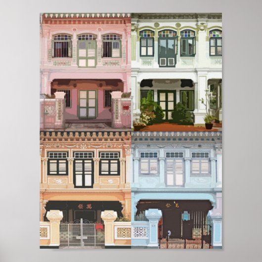 Peranakan Shophouses Poster (Vorne)