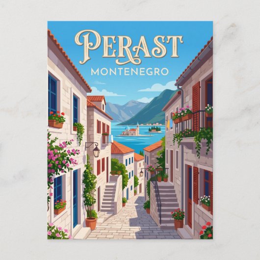 Perast Montenegro Postkarte (Vorderseite)