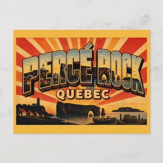 Percé-Felsen Quebec Naturwunder Postkarte (Vorderseite)