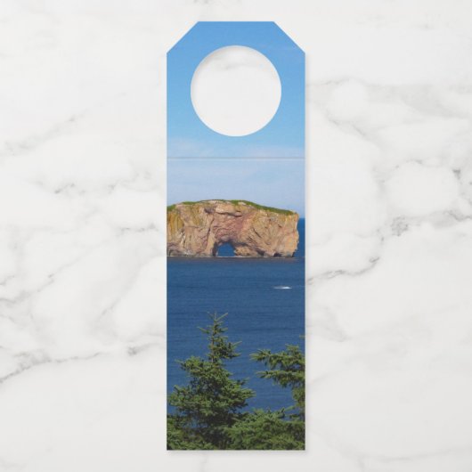 Percé Rock im Golf von St. Laurent Flaschenanhänger (Vorderseite)