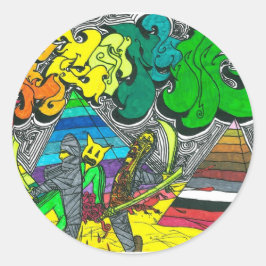 Percentum Chopping Mummies Runder Aufkleber