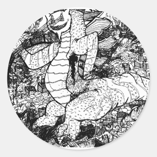Percentum Godzilla Runder Aufkleber (Vorderseite)