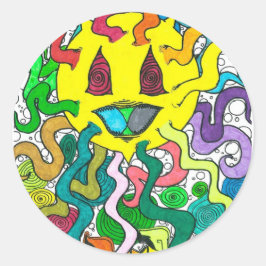 Percentum Sun - Percentum Designs Runder Aufkleber