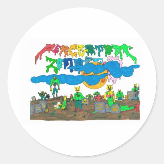 Percentum_Zombies Runder Aufkleber (Vorderseite)