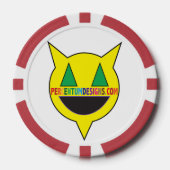 PERCENTUMDESIGNS.COM Roter Poker Chip (Vorderseite)