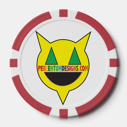 PERCENTUMDESIGNS.COM Roter Poker Chip (Vorderseite)