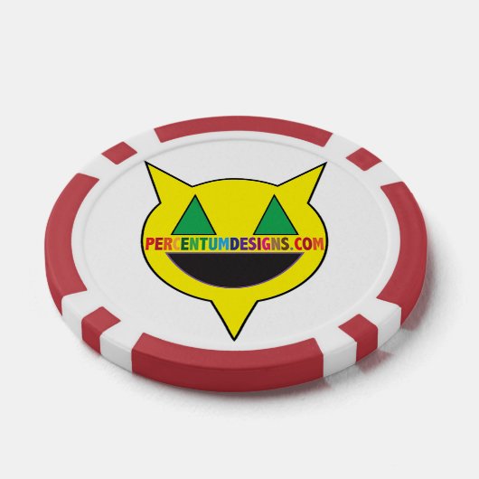 PERCENTUMDESIGNS.COM Roter Poker Chip (Einzeln)