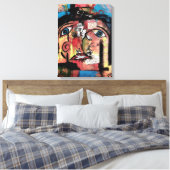 Perception Collage Stretched Canvas Print Leinwanddruck (Insitu (Schlafzimmer))
